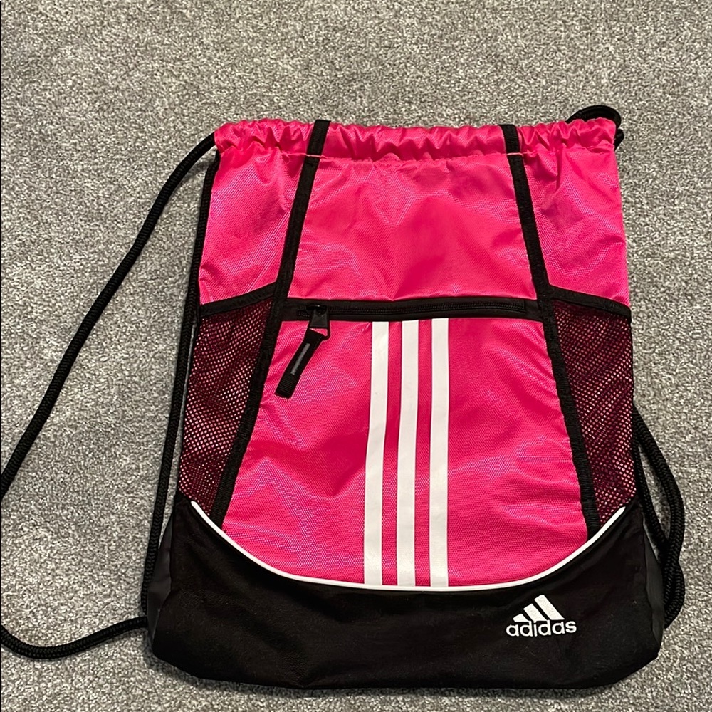 Adidas Pink Drawstring Bag